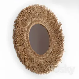 Loully rattan sisal mirror